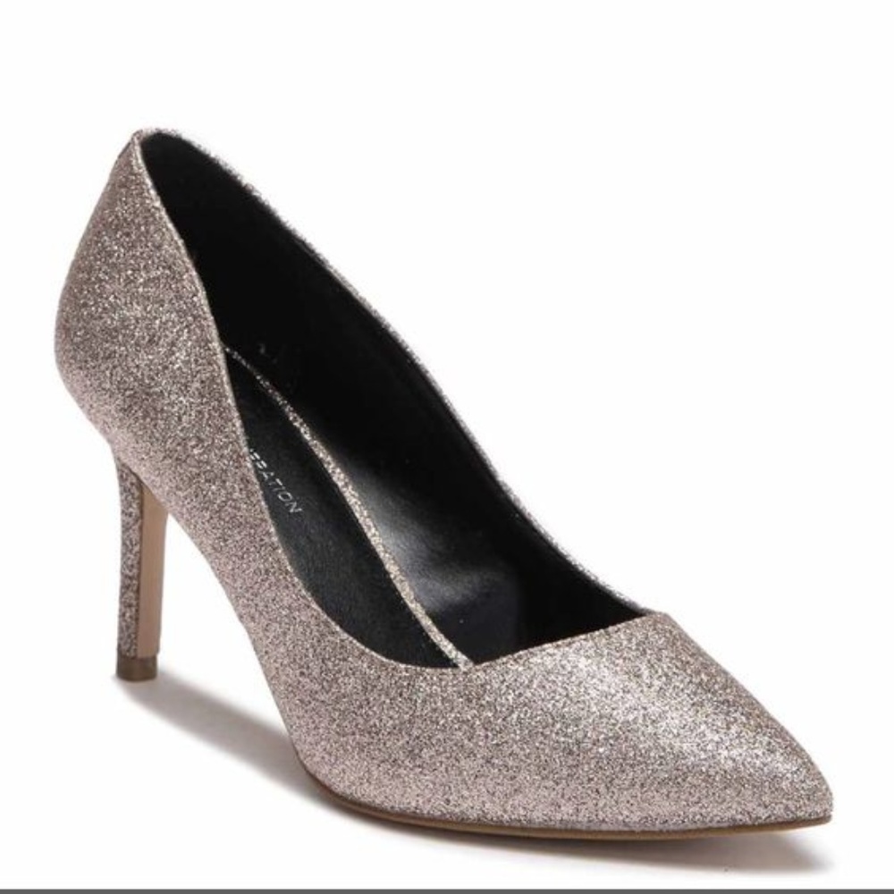 BCBG Marci Flat Glitter Rose Gold Size 7.5